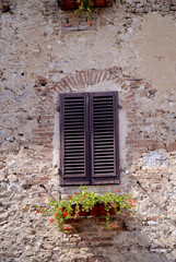 Fototapeta na wymiar Window in San Gimignano Tuscany Italy