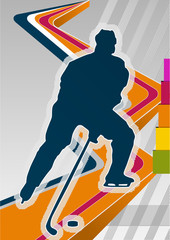 Hockey concept poster template. Vector illustration.