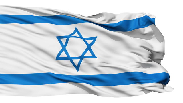 Realistic 3D detailed Israel flag in the wind