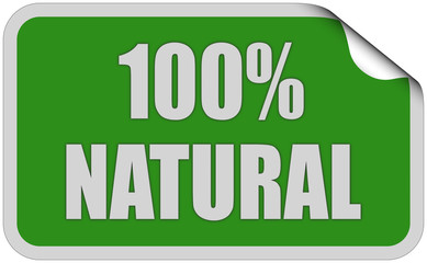 Sticker grün eckig curl oben 100 % NATURAL