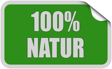 Sticker grün eckig curl oben 100 % NATUR