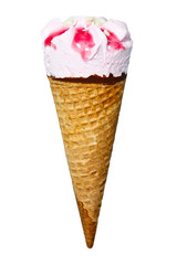 Strawberry flavor cone ice cream