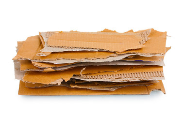 Torn cardboard isolated on white