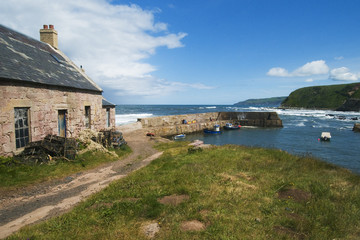 Cove Harbour on the East Coast, Scotland