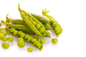 green peas isolated on white