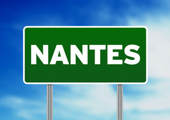 Green Road Sign -  Nantes, France