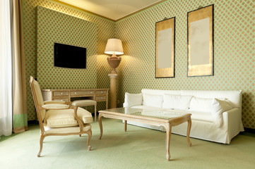 interior luxury apartment, comfortable suite, lounge