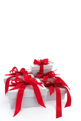 Christmas  gift with red ribbon