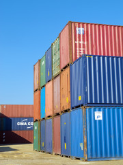 Containers in a ship yard