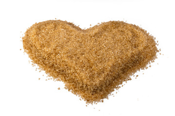 Heart from not refined reed granulated sugar