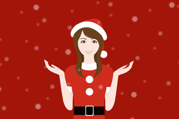 サンタクロースのコスチュームを着た女の子