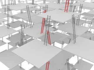 Difficult labyrinth from set of ladders © astragal