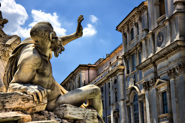 Fontana dei Quattro Fiumi - obrazy, fototapety, plakaty