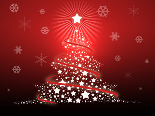 Red Christmas tree illustration