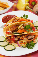 Chicken salad in taco shells