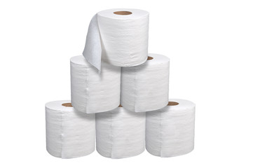 Toilet paper stacked