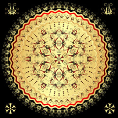 Gold round frame