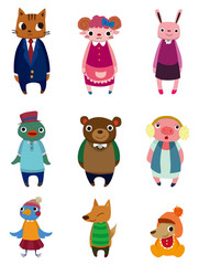 Obraz premium cartoon animal icons
