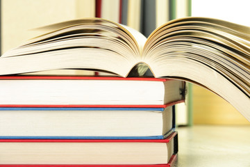 Composition with books on the table
