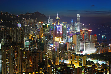 Obraz premium Hong Kong skyline at night
