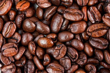 texture of the roasted coffee beans