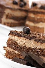 Homemade chocolate cake close-up