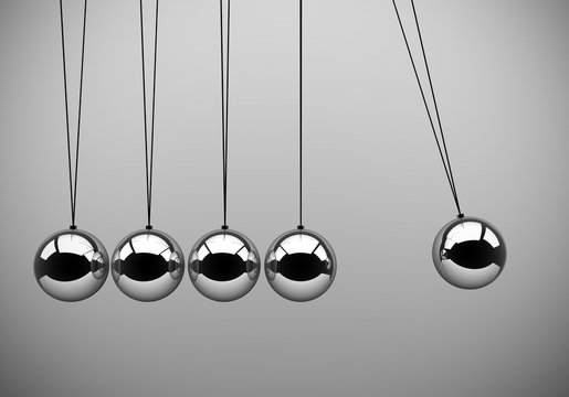 Close up of Newton's cradle