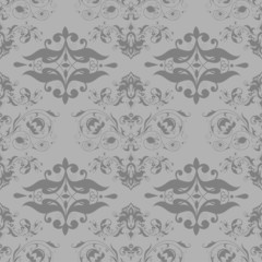 Seamless pattern vector with damask ornaments
