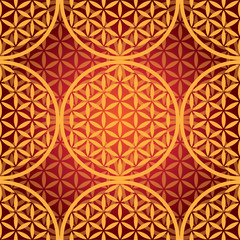 flower of life seamless pattern - illustration