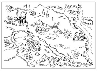 Map of Fantasy Land © Redwater Vectors