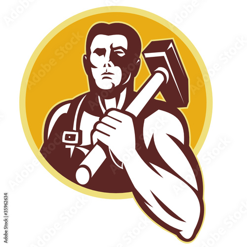 "blacksmith with hammer" fichier vectoriel libre de droits sur la