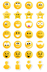 Obraz premium Collection of smiles of yellow persons
