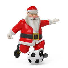 red santa cartoon footballer