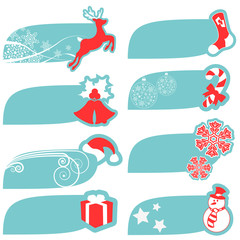 red & green Labels Chritsmas