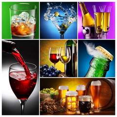 Naklejki  Kolekcja obrazów alkoholu na różne sposoby.