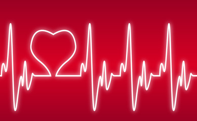 heart on a cardiogram