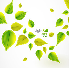 Fall abstract flying leaves background