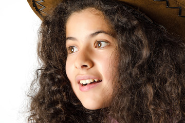 Young girl posing in studio