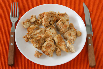 chicken on a plate