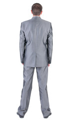 Businessman  looks ahead. rear view.