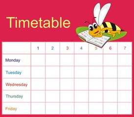 Timetable - bee and book