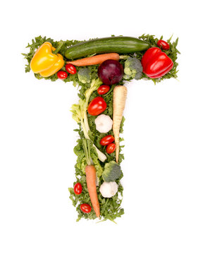 vegetable alphabet letter "T"