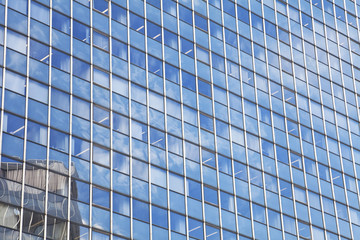 glass facade of the building