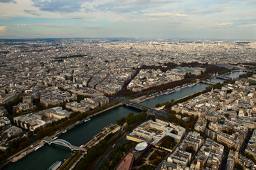Paris panoramic view form Eiffel tower.