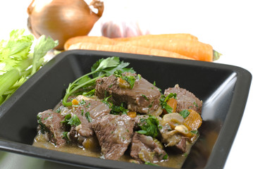Beef stew with  mushrooms