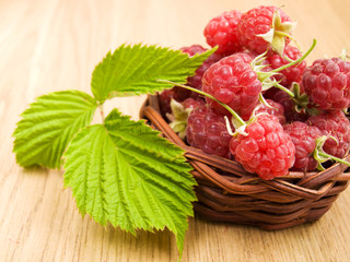 Raspberries in the basket