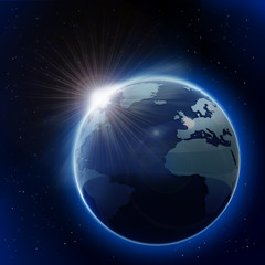 Fototapeta na wymiar Globus z pięknym efekt świetlny