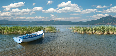 Panorama Lake With Row Boat - 35979266