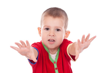 little boy looking at camera