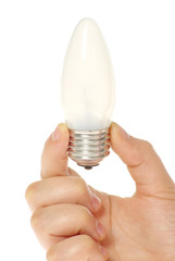 hand holding bulb